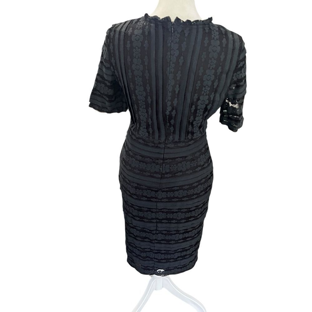 JessaKae Black Lace Sheath Midi Dress Short Sleeve Cocktail Wedding M - Picture 6 of 9